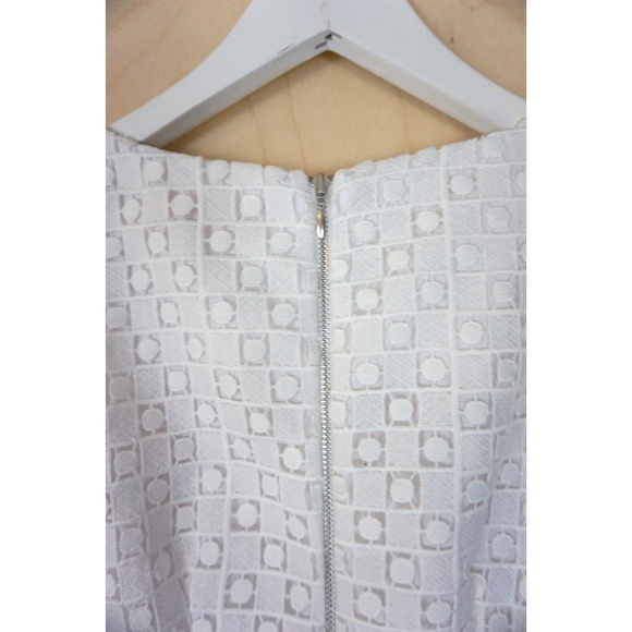 Closet London White Lace Skater Dress with Silver Belt - Picture 7 of 10